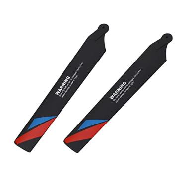 Imagem de Acouto Lâminas do Rotor Principal do Helicóptero RC K200 2 PCS Lâminas Rotor Principal K200 Plástico RC Helicóptero Hélice Substituição Manutenção Sobressalente Preto Veículo Controlado por Controle