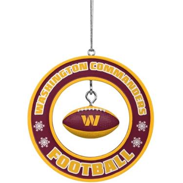 Imagem de FOCO Enfeite de bola flutuante NFL Washington Commanders – Decoração de Natal oficialmente licenciada – Árvore de Natal exclusiva colecionável