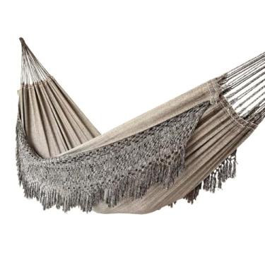 Imagem de Rede de Dormir Luxuosa para Casal - Rede de Descanso Premium para Lazer e Conforto(MARRON MESCLADA)