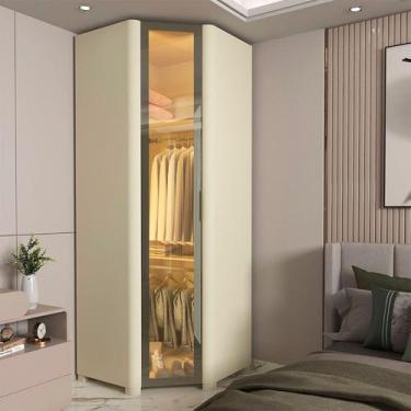 Imagem de Módulo Guarda-Roupa Canto Innova Reflecta 1 Porta com LED 100% MDF - G