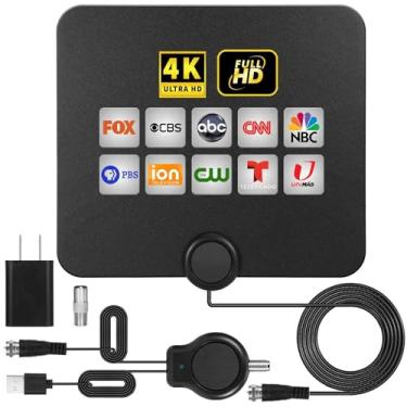 Imagem de Antena de TV digital HD amplificada atualizada de longo alcance de 800 quilômetros - Suporte 4K 1080p para Samsung Tv modelo un55tu700dfxza - Amplificador de sinal de interruptor inteligente interno