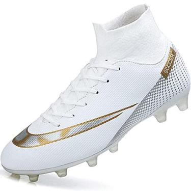 Imagem de Tênis de futebol UYO, chuteiras de cano alto para homens, brancas, UE 