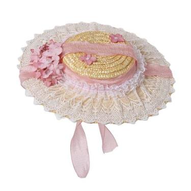 Imagem de Chapéu de sol COSDREAMER Victorian Tea Party Straw para meninas e mulh