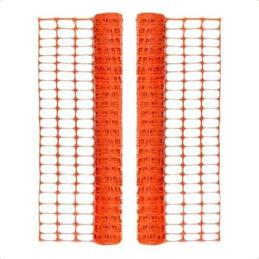 Imagem de Tela De Tapume 1,20m X 30m Laranja Plasticor + Brinde. - plastcor