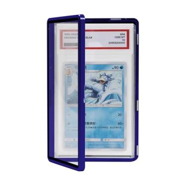 Imagem de Coolbyl Protetor De Placa Cartas Classificado Pela Magenetic - Expositor Em Alumínio Premium, Psa Com Vidro Temperado Resistente A Uv, Personalizado Para Colecionadores, Azul