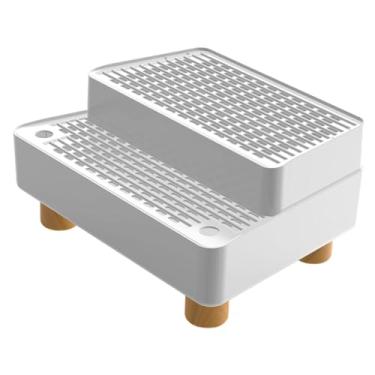 Imagem de Generic Rampa automática para caixa de areia para gatos, degrau para caixa de areia, tapete removível, à prova d'água, fácil de limpar, apoio para os pés, Branco