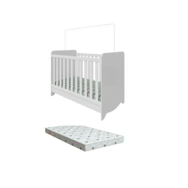 Imagem de Berço Moveis Peroba Ben Americano 3x1 MDF + Colchão, Branco