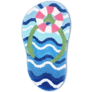 Imagem de Tapete de banho Drydiet Summer Flip Flop Shape 76x51cm azul