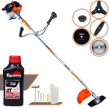 Imagem de Roçadeira Lateral Máquina de Corta Grama À Gasolina Vulcan VR430S 43cc 1,7HP 10.000rpm Multifuncional Completa Com 5 Opções de Cortes + ÓLEO TOYAMA 2T