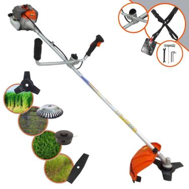 Imagem de Roçadeira  Vulcan VR330-P Motor 2T 33cc 10.000rpm 1,2HP Com Guidão Anti-Vibração, Carretel e Faca 3 Pontas + Faca 2 Pontas + Escova de Aço