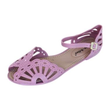 Imagem de Sandália Feminina Adulto CORTE LASER 50028 - Miss Miss, Rosa, 37