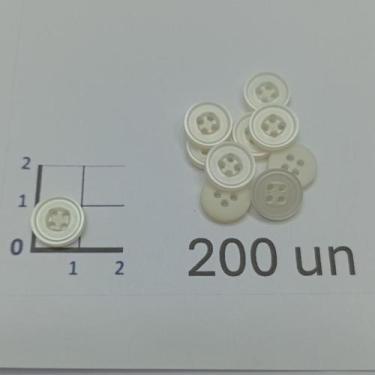 Imagem de Botões Branco 11mm 4 Furos SemiBrilho 50Un 100Un 200Un vestidos unifor
