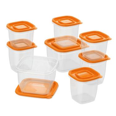 Imagem de CONJUNTO POTES CONTINENTAL PLASTICO LARANJA 08UND 41046088