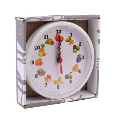 Imagem de Relógio Analógico de Parede e Mesa 15cm Frutas - Tudo em Caixa