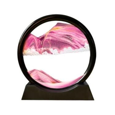 Imagem de Pintura de Areia em Vidro - Ampulheta 3D Duna Criativa para Decoração de Casa e Enfeite - Ampulheta para Sala ou Escritório - (MOLDURA MÓVEL, TROCANDO OS LADOS PARA EFEITO DA AMPULHETA) (ROSA)
