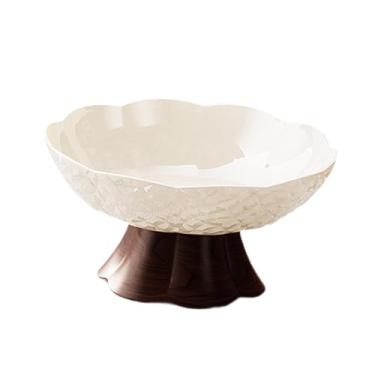 Imagem de IEUDNS Fruteira para Decoração de Casa Bandeja de Frutas com Pé E Drenagem Doméstica, M White, Tamanho real