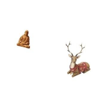 Imagem de Fenteer Estátua de Rena Do Sagrado Coração de Jesus, Estatueta Colecionável, Escultura de Alce, Ornamento de Mesa para Corredor, Quarto, Escritório, Lareira,