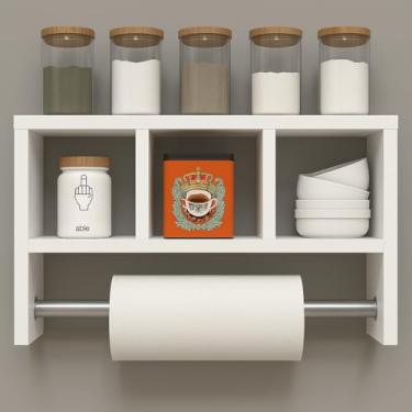 Imagem de porta tempero organizador de cozinha mdf 45cm com porta toalha sixteen decor