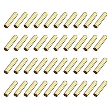 Imagem de 40 peças de pontas de cadarço de metal, 4,5 x 22 mm para reparo de cadarços de coluna de 4,5 x 22 mm, pontas de substituição para reparo de tênis, dourado