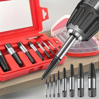 Imagem de Kit extrator de parafuso premium de 5 peças, fácil de remover parafusos, parafusos e tubos danificados, ferramentas essenciais para carpintaria e bricolage