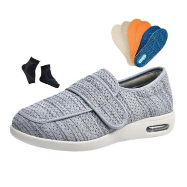 Imagem de Calçado Para Idosos Com Edema Diabético Para Atividades Ao Ar Livre, Calçado Masculino Ajustável Alívio Da Dor Diabética E Edema(Light gray,40 EU)