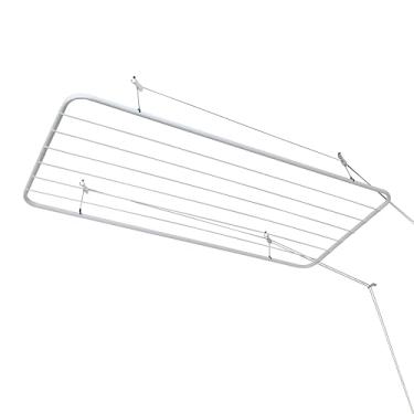 Imagem de Varal de Teto Suspenso, Branco, Estrutura em Metal para Lavanderia, Instalação no Teto, Sistema de Cordas