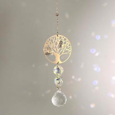 Imagem de Apanhador de sol de cristal para Windows – Apanhador de sol com prismas enfeite de árvore para pendurar no Natal, casamento, jardim, decoração de casa, presente