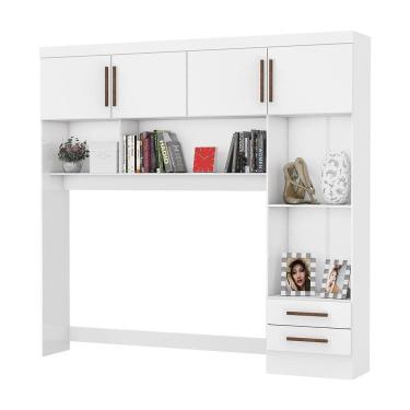Imagem de Guarda-roupa Modulado 4 Portas 2 Gavetas Carioca Móveis Branco