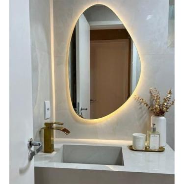 Imagem de Espelho Banheiro, Espelho OrgâNico Com Led Decorativo,Ideal Para Decorar Salas de Estar...