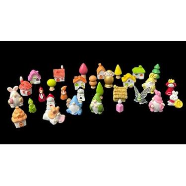 Imagem de Tiny House Ornamentos de Resina, Miniatura, Mini Estatuetas, Enfeites Fofos para Fazer Garrafas Faça Você Mesmo Aquário Paisagem Artesanato Decorações, 31 Peças