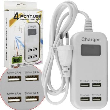 Imagem de Carregador Universal Celular Usb 4 Portas 5V Extensao Hub