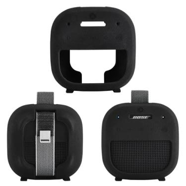 Imagem de Capa de silicone para transporte de viagem para alto-falante Bluetooth portátil Bose SoundLink Micro 2, capa protetora de silicone para alto-falante Bose SoundLink Micro 2 (preto)