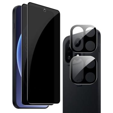 Imagem de Fhyeugfy Película protetora de tela OnePlus 15, [2 + 2 unidades] película de vidro temperado anti-espião + protetor de lente de câmera, 9H, sem bolhas, antiarranhões