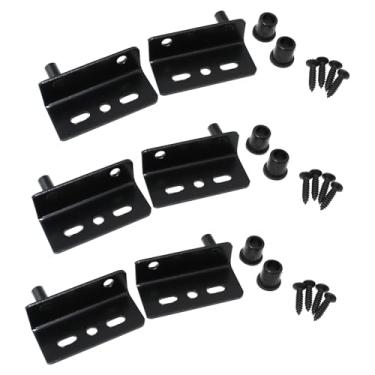 Imagem de Maxmoral 3 conjuntos 40 x 18,5 mm, rotação de 360 graus, preto, eixo de aço laminado a frio, dobradiça esquerda adequada para gavetas de armário de exibição de portão de madeira