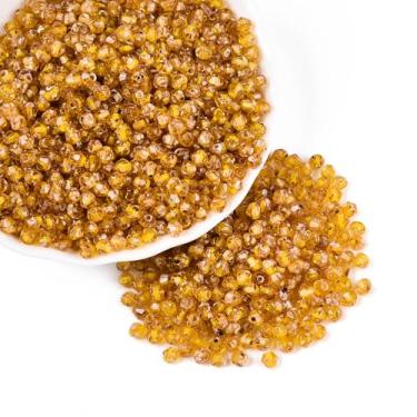 Imagem de 600 peças/50 g 4 mm Bicone Picasso tinta para assar contas de sementes de vidro pequeno mini pônei espaçadores soltos para pulseiras, joias, colar, faça você mesmo, suprimentos de artesanato Goldenrod