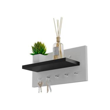 Imagem de Porta chaves Minimalista Organizador Decoração Branco e Preto - Mercad