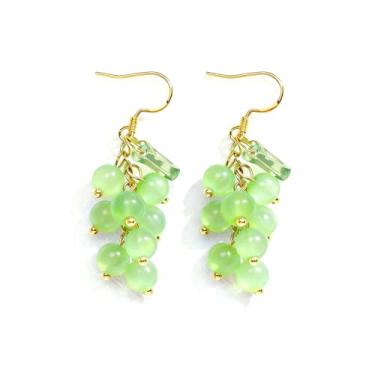 Imagem de SWBRJ Brincos delicados de pedras preciosas, banhados a ouro 14K, brincos femininos com borla de cristal Boho, Regular, dourado, Zircônia cúbica