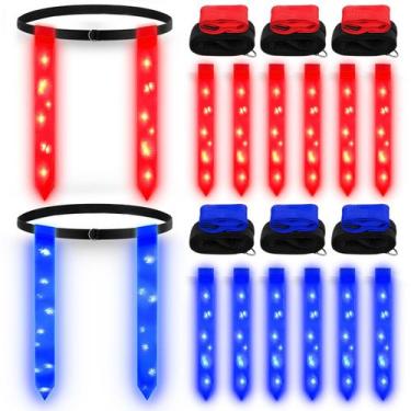 Imagem de Conjunto de cintos de futebol Libima LED Flag  ajustável para 6 jogado