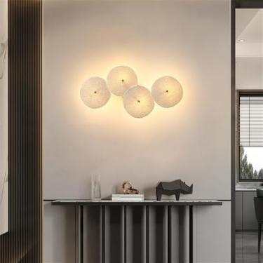 Imagem de Luminária de parede contemporânea em cerâmica com flor de rosa, LED, estilo campestre francês, criativa, para sala de estar, restaurante, quarto, casa de campo, corredor, cabeceira (MA L50H2