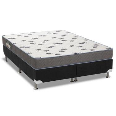 Imagem de Cama Box King: Colchão Espuma D33 Ortobom Light + Base Crc Courano Black(186X198)