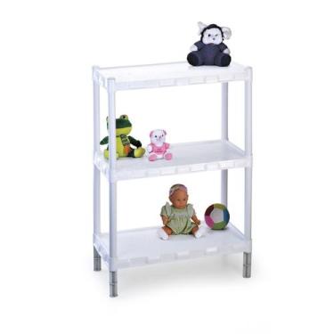 Imagem de Estante Branca Plástico Modular 3 Prateleiras Agraplast Cod.919