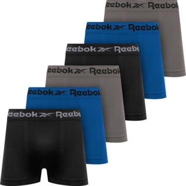 Imagem de Kit 6 Cuecas Boxer Reebok Cueca Poliéster Masculina Box Sem Costura Or