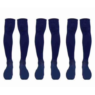 Imagem de Kit 3 Meião de Futebol Kanxa Profissional Juvenil 33/38, Azul escuro