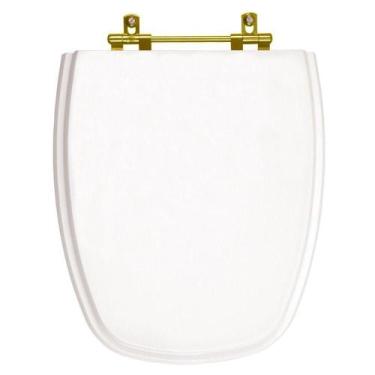 Imagem de Assento Sanitário Poliéster Monte Carlo Branco para vaso Deca Com Ferr
