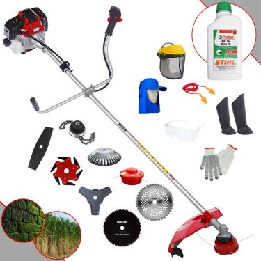 Imagem de Roçadeira Lateral Rt52l + 6 Facas + Epi + óleo Stihl 2t