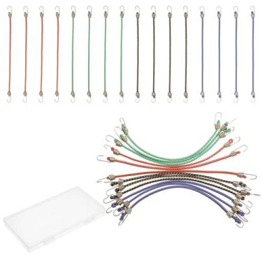 Imagem de YBEATY 12 peças de ganchos de corda elástica pequenos cordões elásticos com ganchos ajustáveis clipes de lona de boca de crocodilo dossel tiras de laço de bola para acampamento ao ar livre bagagens