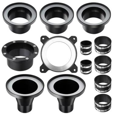 Imagem de Pacote super de acessórios de coleta de poeira de 10 a 6,5 cm - Kit de conexão de 5 máquinas com suporte de superfície Receptor de anel de aço Dustport para marcenaria aspirador de pó mangueira de