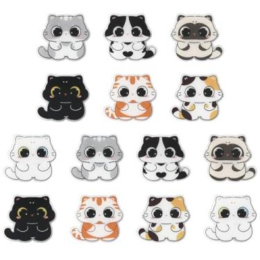 Imagem de UR URLIFEHALL 14 peças de alfinetes de acrílico para gatos, gatinhos, alfinetes, lapela para roupas, suéter, cachecol, cardigã, chapéus, joias, artesanato
