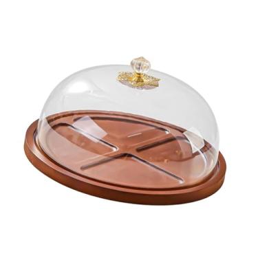 Imagem de FytStycale Suporte para Bolo com Tampa, Bandeja Organizadora, Tampa para Bolo, Prato, Suporte para Cupcake, Ideal para Queijo, Pão, Tortas, Biscoitos e, Redondo 27x15cm