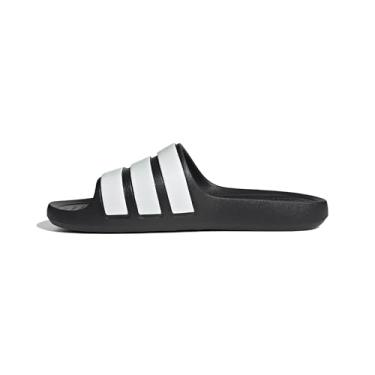 Imagem de adidas Sandália unissex Adilette Flow Slide, Preto/branco/preto, 5 Women/4 Men